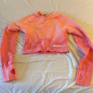Gymshark Coral Long Sleeve Crop Top